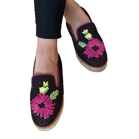 M Missoni Embroidered raffia platform espadrilles - Picture 5 of 14